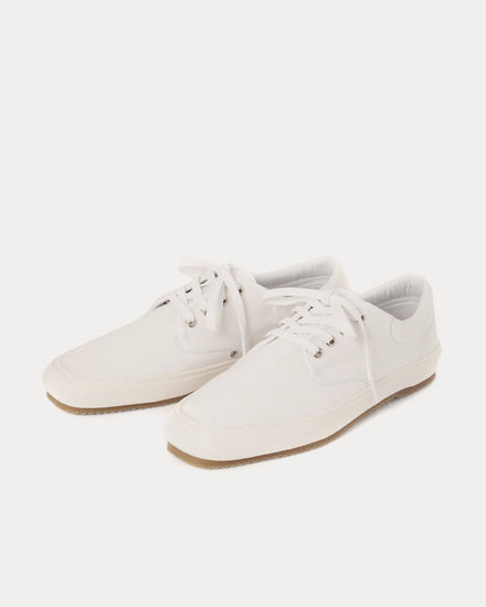 Lemaire Cotton Canvas Laced White Low Top Sneakers - 2