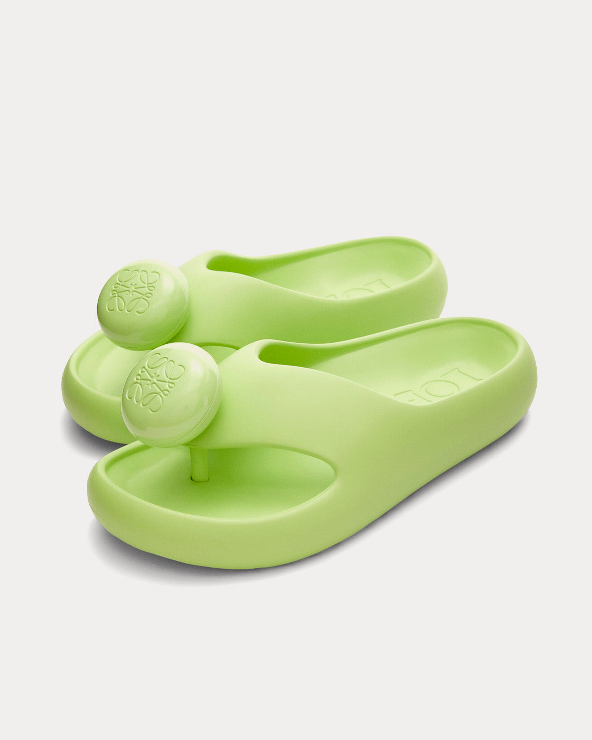 Loewe x Paula's Ibiza - Bubble Thong Slide Light Foam Rubber Lime Slip Ons