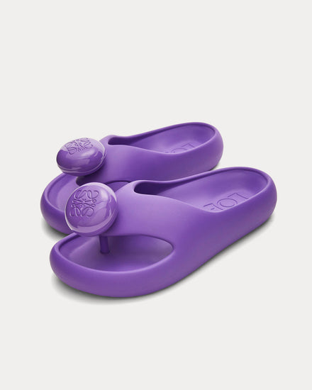 Loewe x Paula's Ibiza Bubble Thong Slide Light Foam Rubber Purple Slip Ons - 2