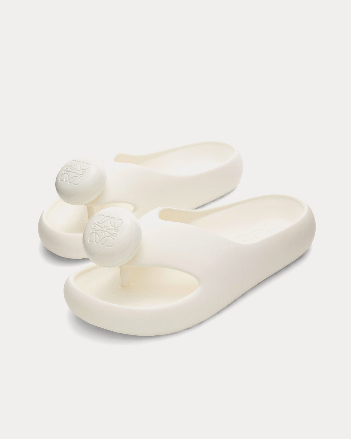 Loewe x Paula's Ibiza - Bubble Thong Slide Light Foam Rubber White Slip Ons