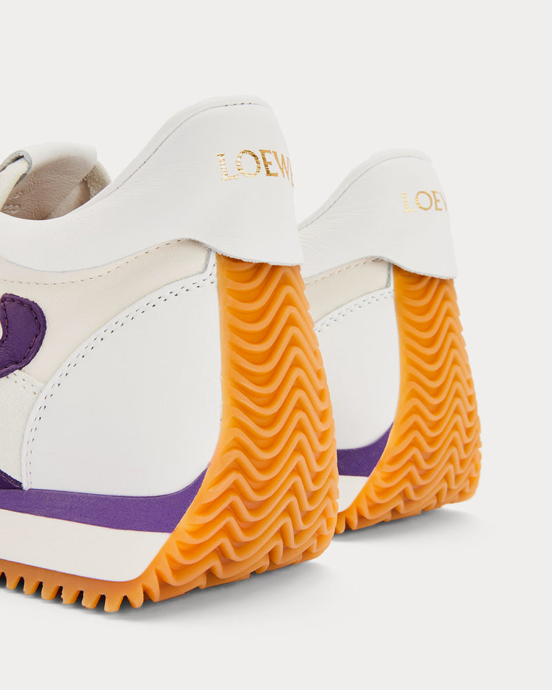 Loewe Flow Runner in Lambskin White / Purple Low Top Sneakers - 4