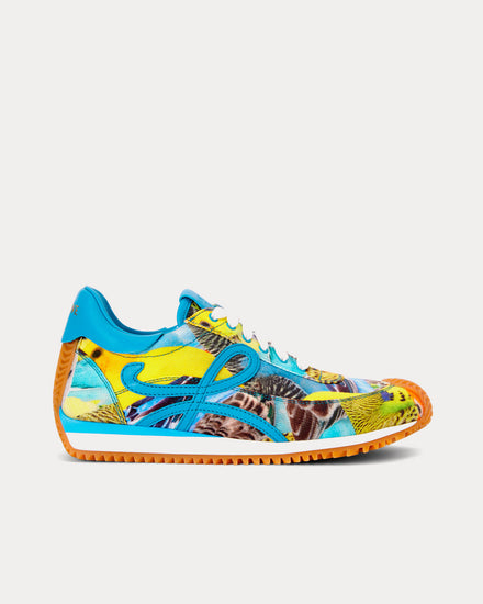 Loewe Flow Runner Printed Canvas Orange / Blue / Yellow Low Top Sneakers - 1