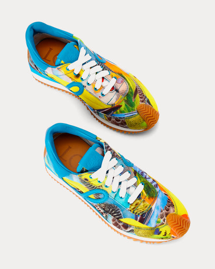 Loewe Flow Runner Printed Canvas Orange / Blue / Yellow Low Top Sneakers - 2