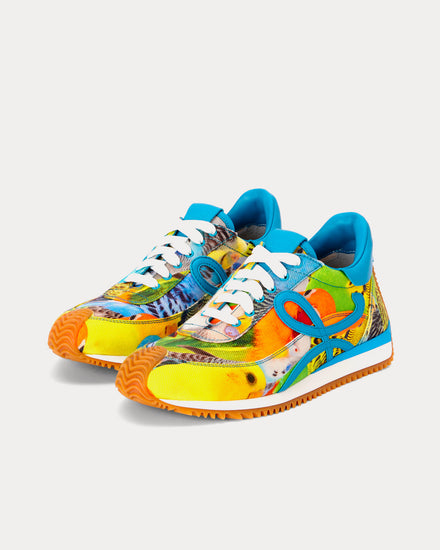 Loewe Flow Runner Printed Canvas Orange / Blue / Yellow Low Top Sneakers - 3