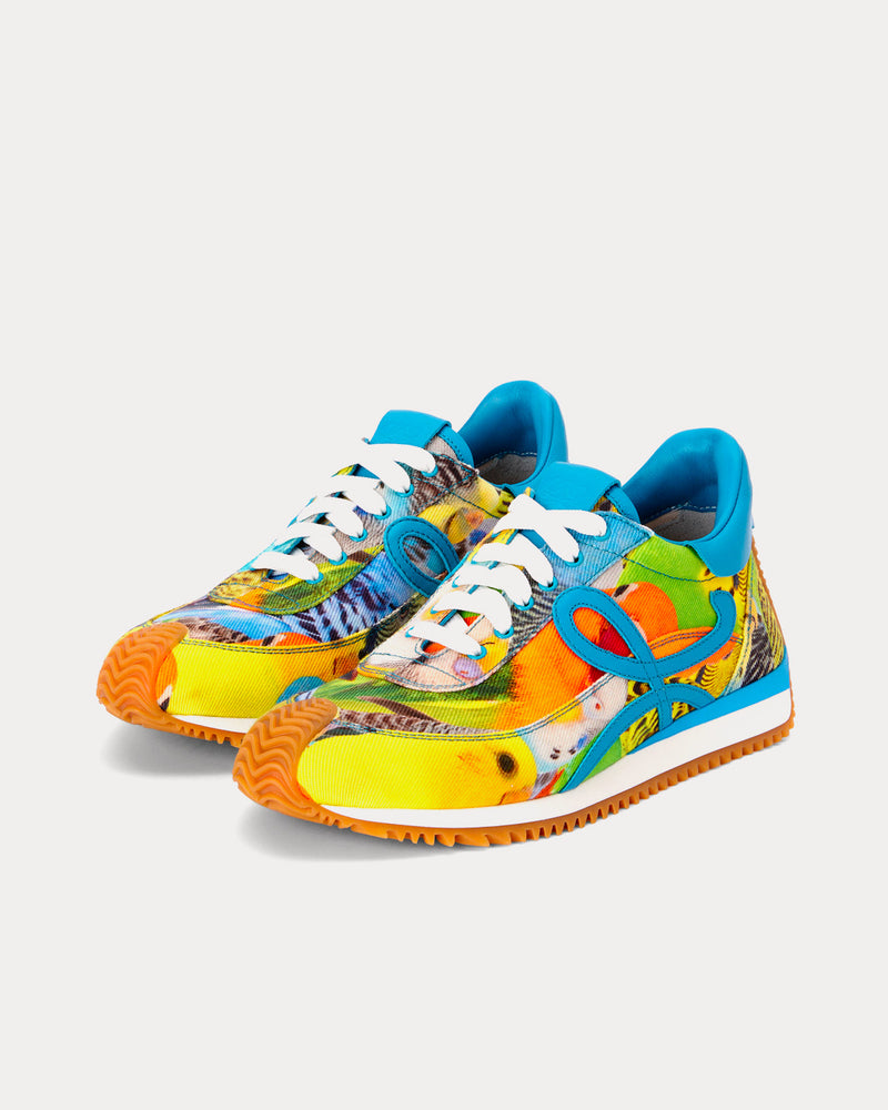 Loewe Flow Runner Printed Canvas Orange / Blue / Yellow Low Top Sneakers - 3