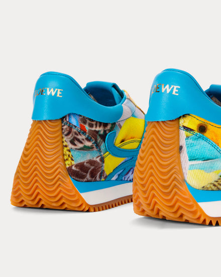 Loewe Flow Runner Printed Canvas Orange / Blue / Yellow Low Top Sneakers - 4