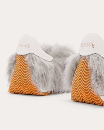 Loewe Flow Runner in Shearling Light Grey Slip On Sneakers - 4