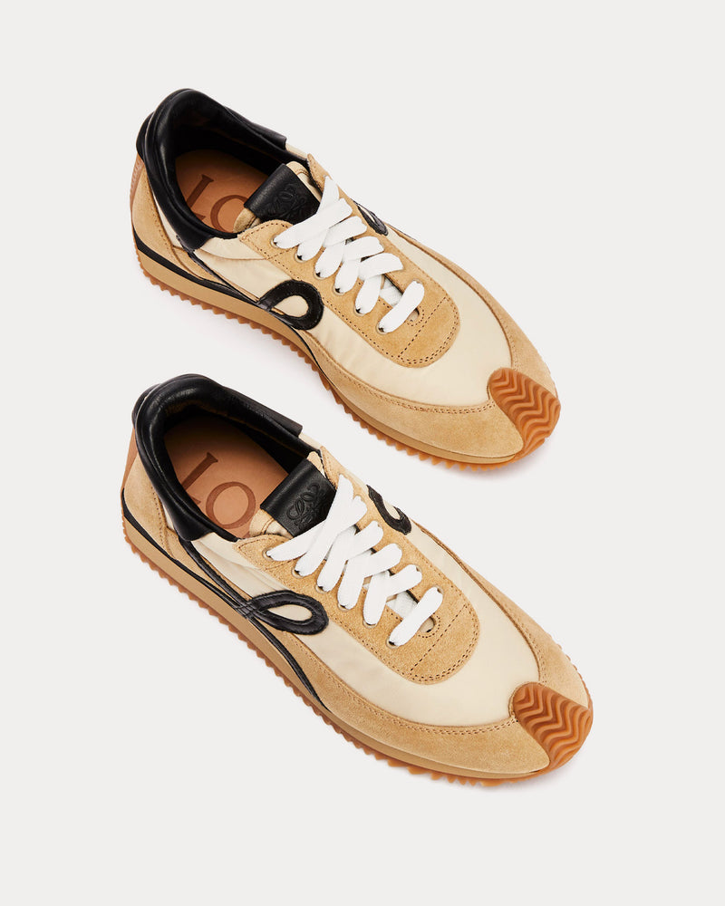 Loewe Flow Runner in Suede & Nylon Gold / Black Low Top Sneakers - 2