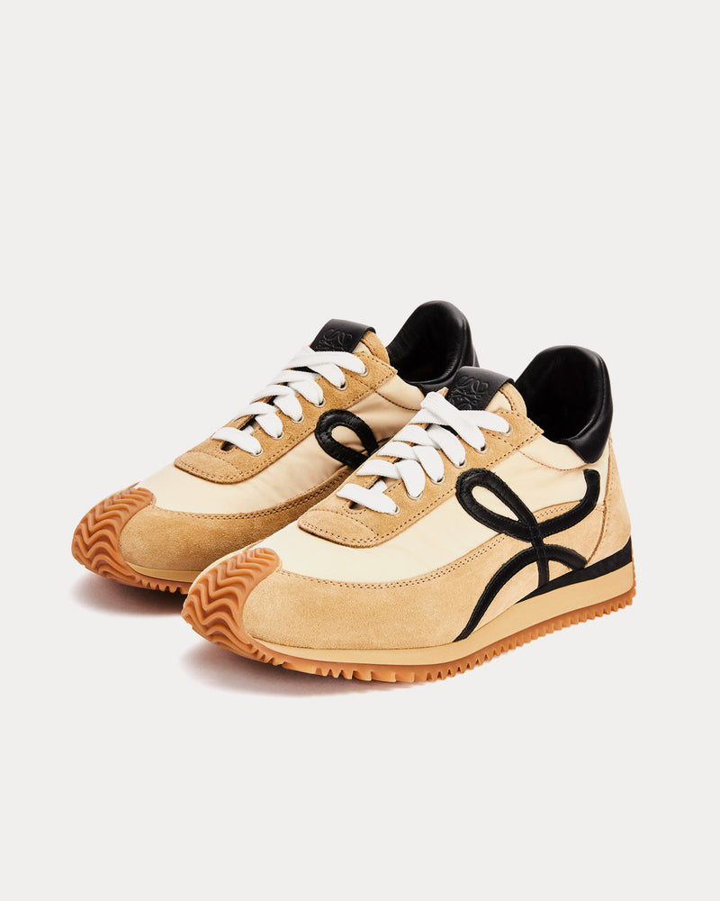 Loewe Flow Runner in Suede & Nylon Gold / Black Low Top Sneakers - 3