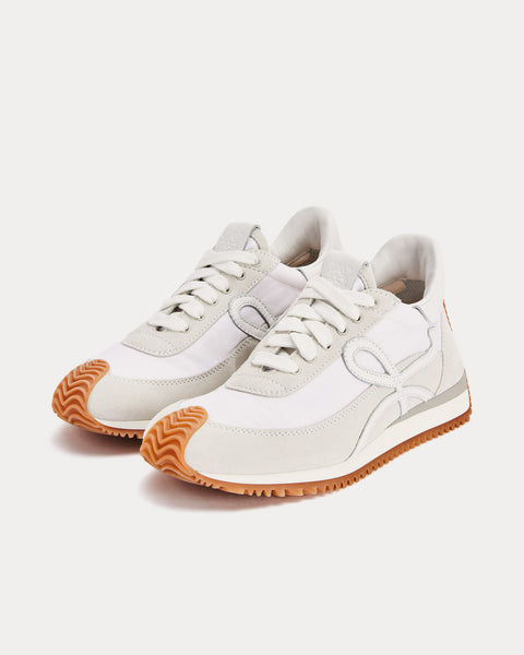 Flow Runner in Suede & Nylon White Low Top Sneakers