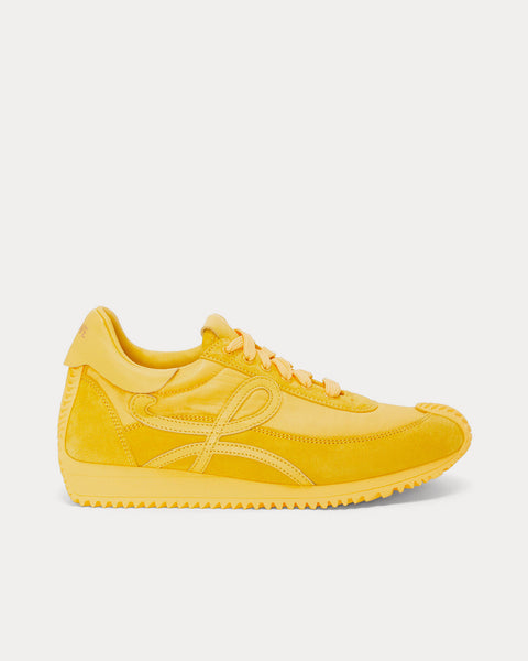 Flow Runner in Suede & Nylon Yellow Low Top Sneakers