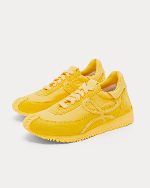 Flow Runner in Nylon & Suede Yellow Low Top Sneakers