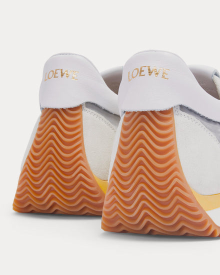 Loewe Flow Runner in Technical Mesh & Suede Silver / White / Yellow Low Top Sneakers - 4