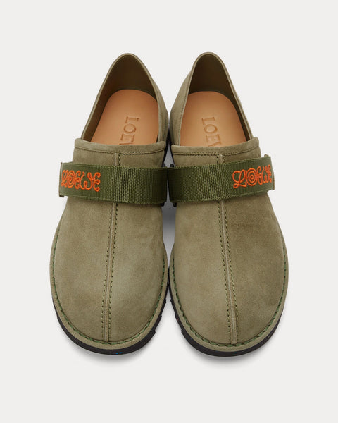 Suede Khaki Slip Ons