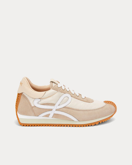 Loewe Padded Flow Runner in Suede & Nylon Beige Low Top Sneakers - 1