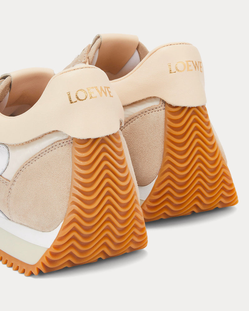 Loewe Padded Flow Runner in Suede & Nylon Beige Low Top Sneakers - 4