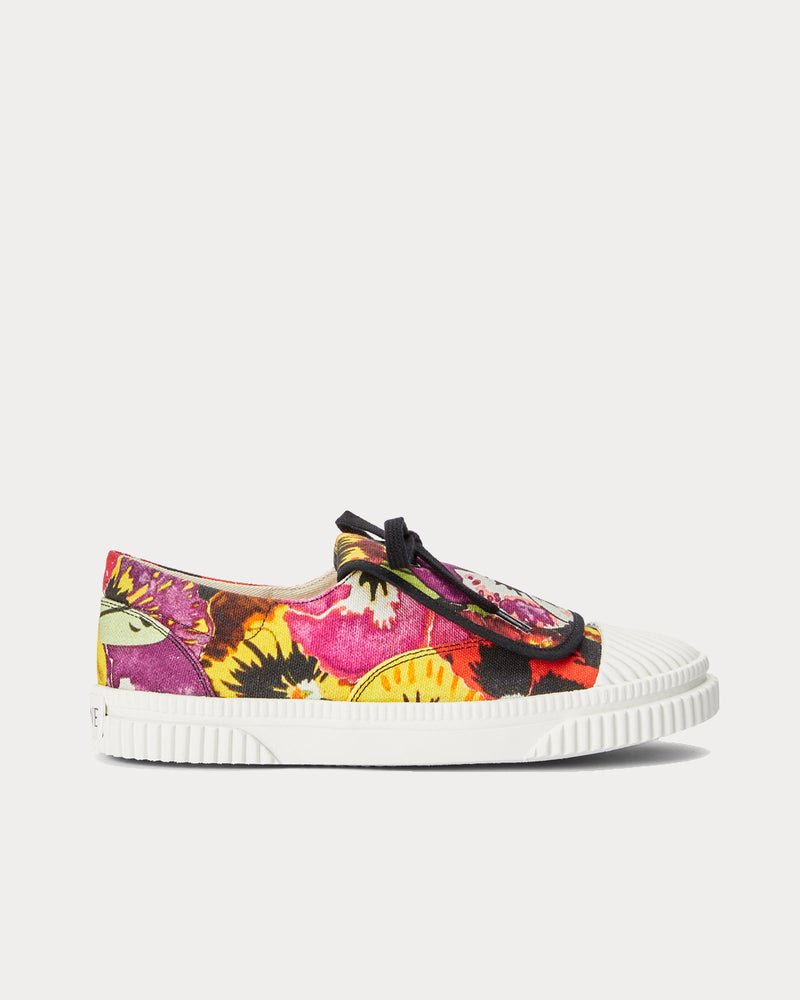 Loewe Pansies Flap Canvas Pink Multitone Low Top Sneakers - 1