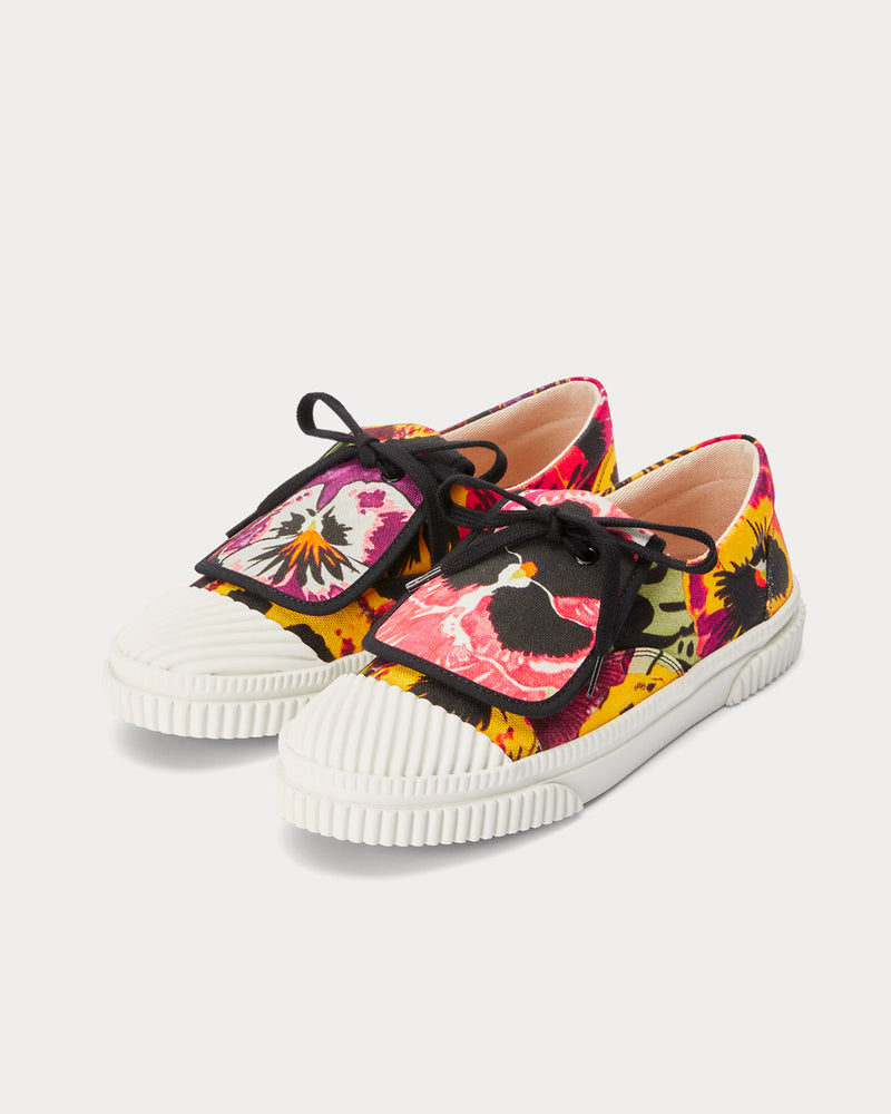 Loewe Pansies Flap Canvas Pink Multitone Low Top Sneakers - 2