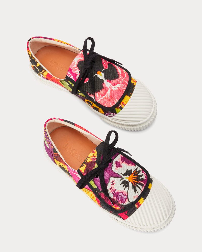Loewe Pansies Flap Canvas Pink Multitone Low Top Sneakers - 3
