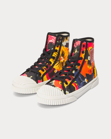Loewe Pansies Flap Canvas Pink Multitone High Top Sneakers - 2