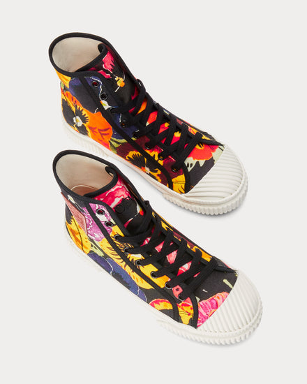 Loewe Pansies Flap Canvas Pink Multitone High Top Sneakers - 3