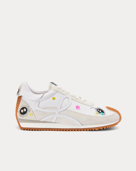 Loewe x Spirited Away Susuwatari Flow Runner in Calfskin Soft White / Black Low Top Sneakers - 1