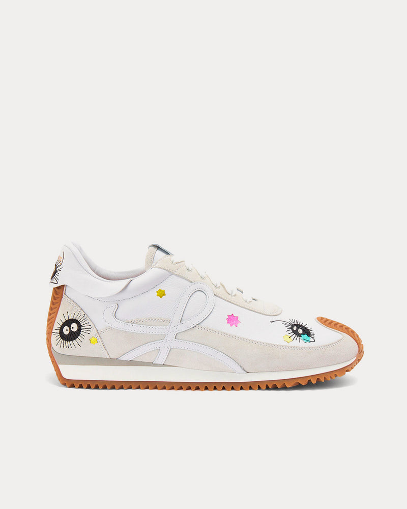 Loewe x Spirited Away Susuwatari Flow Runner in Calfskin Soft White / Black Low Top Sneakers - 1