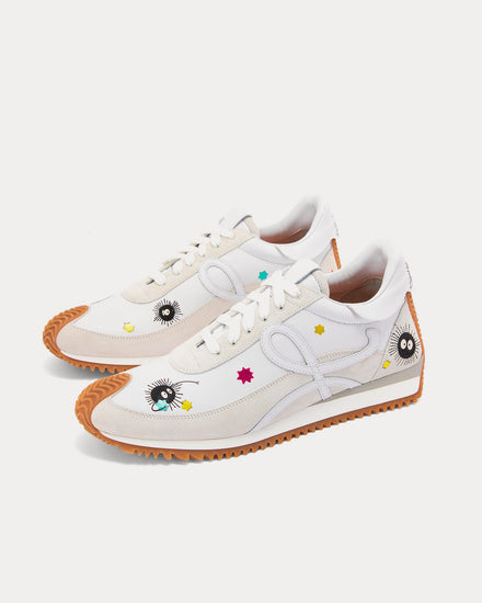 Loewe x Spirited Away Susuwatari Flow Runner in Calfskin Soft White / Black Low Top Sneakers - 2