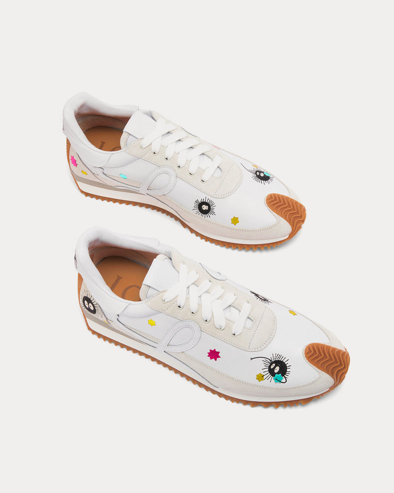 Loewe x Spirited Away Susuwatari Flow Runner in Calfskin Soft White / Black Low Top Sneakers - 3