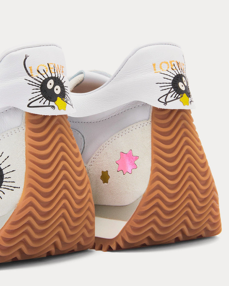 Loewe x Spirited Away Susuwatari Flow Runner in Calfskin Soft White / Black Low Top Sneakers - 4