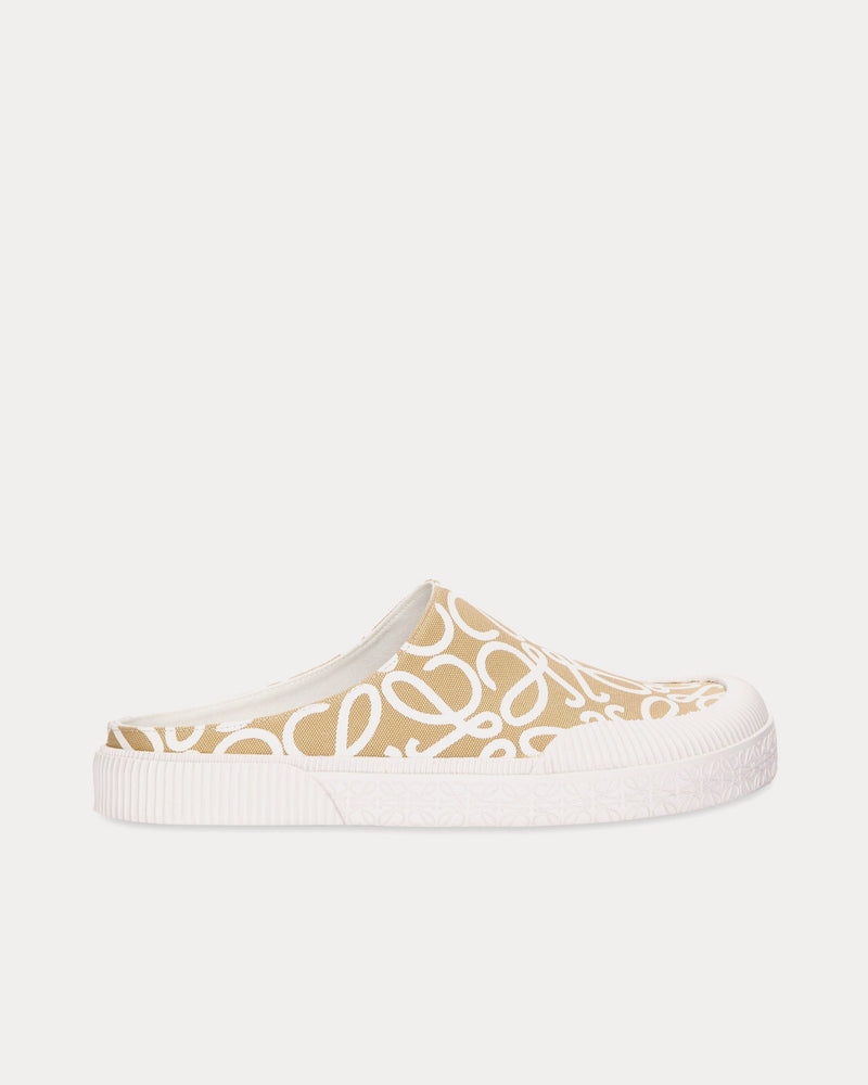 Loewe x Paula's Ibiza Terra Vulca Canvas Oat Milk Slip Ons - 1