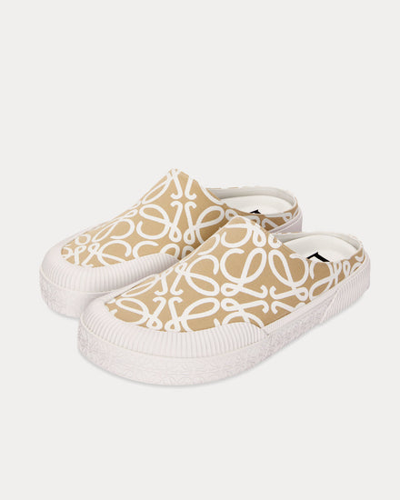 Loewe x Paula's Ibiza Terra Vulca Canvas Oat Milk Slip Ons - 2