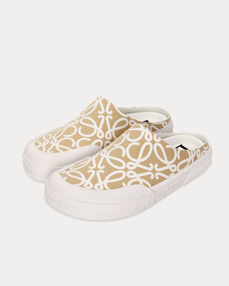 Loewe x Paula's Ibiza Terra Vulca Canvas Oat Milk Slip Ons - 2