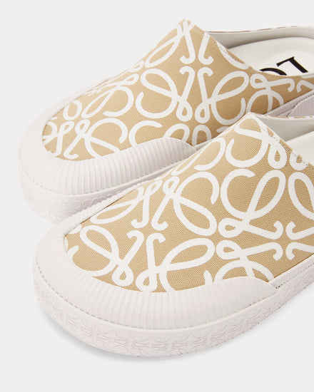 Loewe x Paula's Ibiza Terra Vulca Canvas Oat Milk Slip Ons - 3