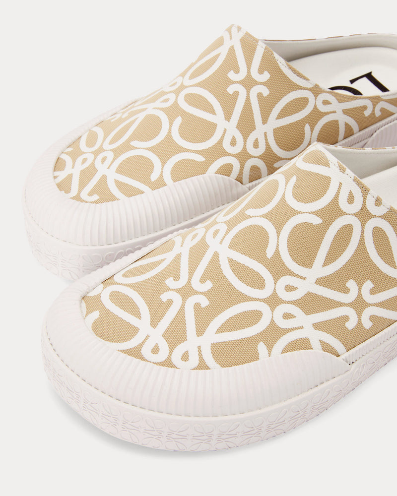 Loewe x Paula's Ibiza Terra Vulca Canvas Oat Milk Slip Ons - 3