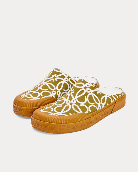Loewe x Paula's Ibiza Terra Vulca Canvas Olive Slip Ons - 2