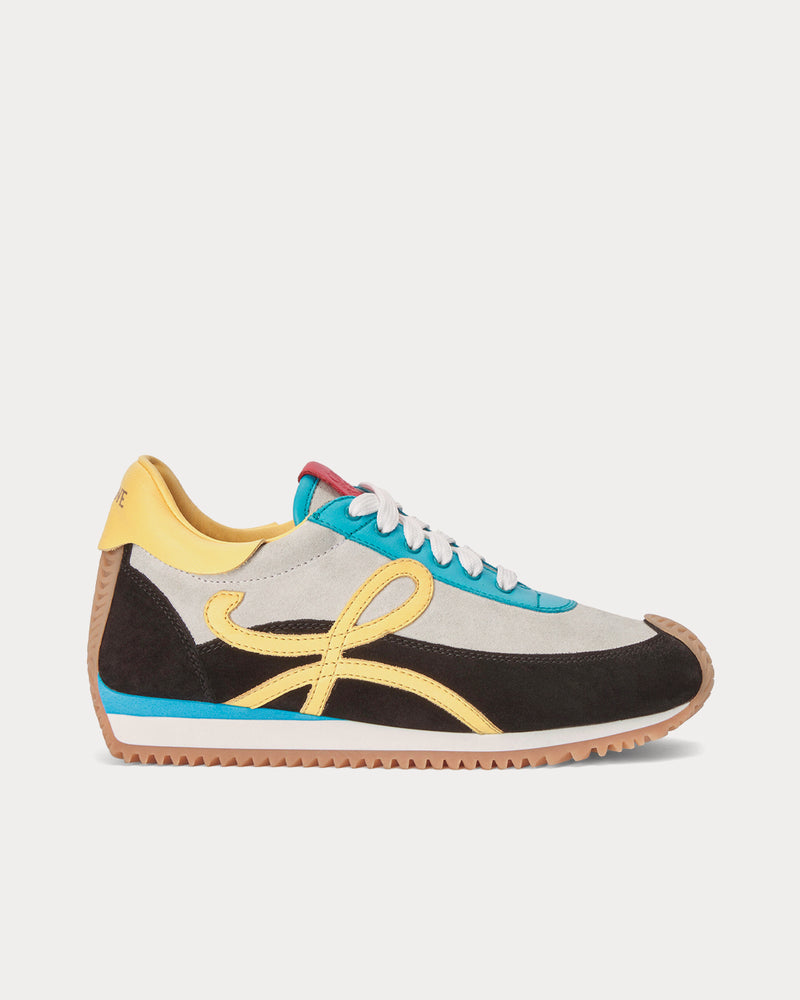 Loewe Flow Runner Suede Soft White / Black Low Top Sneakers - 1