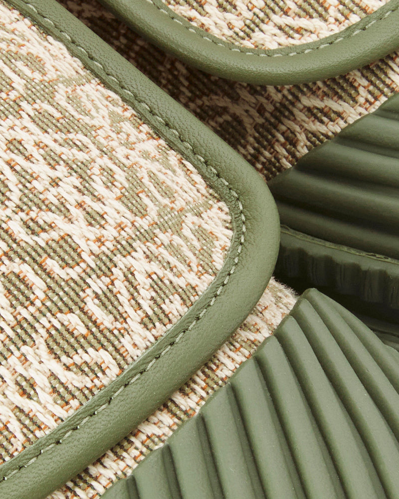 Loewe Anagram Flap in Jacquard & Calfskin Green / Avocado Green Low Top Sneakers - 4
