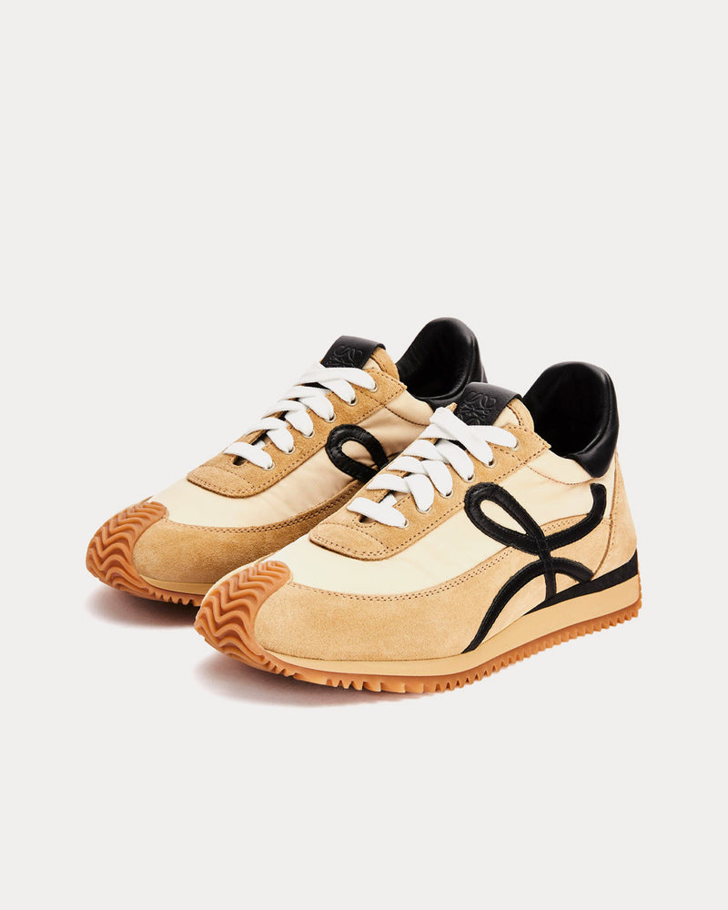 Loewe Flow Runner Suede Gold / Black Low Top Sneakers - 3