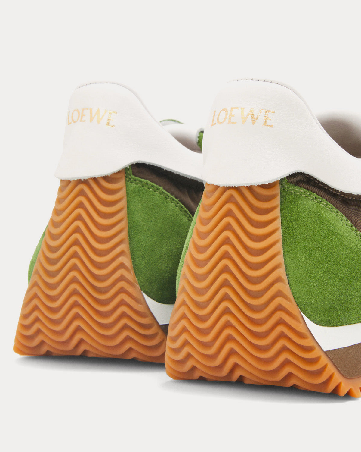 Loewe x Paula's Ibiza - Flow Runner Calfskin & Nylon Green / Brown Low Top Sneakers