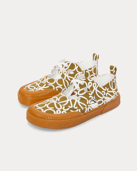 Loewe x Paula's Ibiza Terra Vulca Lace-Up Canvas Olive Low Top Sneakers - 2