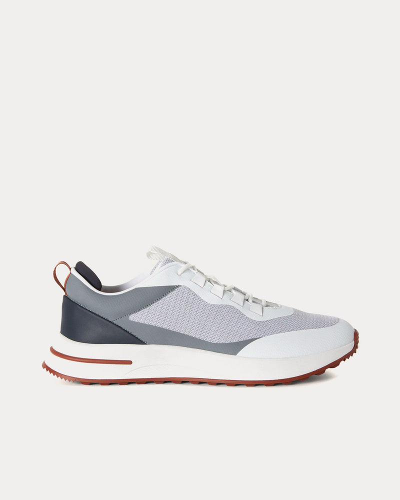 Loro Piana Week-End Walk Technical Fabric Frost Grey Low Top Sneakers - 1