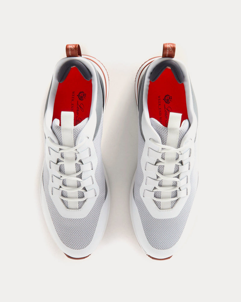 Loro Piana Week-End Walk Technical Fabric Frost Grey Low Top Sneakers - 2