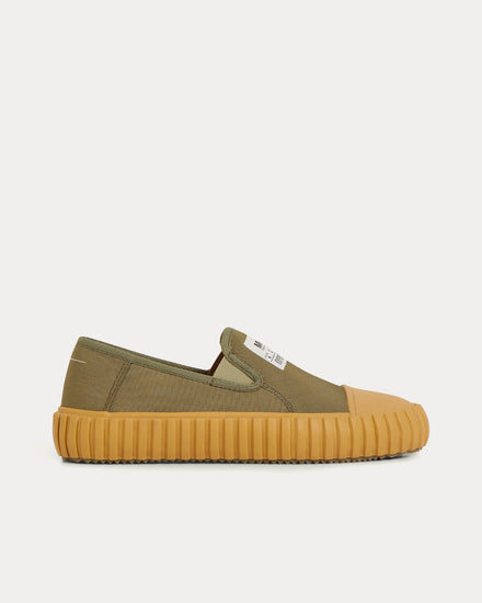 Maison Margiela Vulcanized Khaki Low Top Sneakers - 1