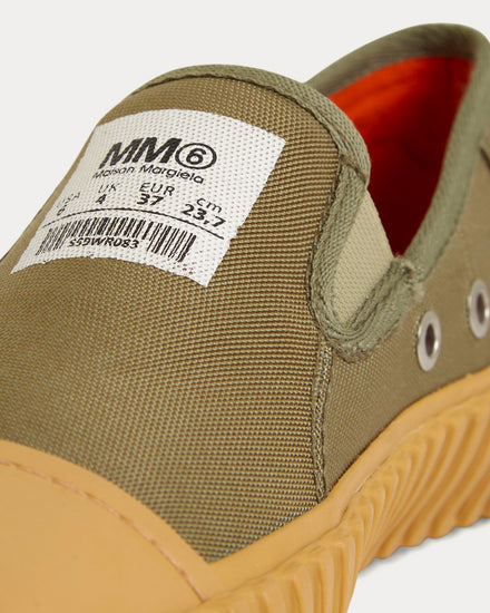 Maison Margiela Vulcanized Khaki Low Top Sneakers - 4