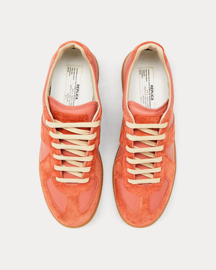 Maison Margiela Replica Salmon Pink Low Top Sneakers - 2