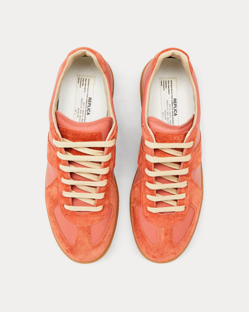 Maison Margiela Replica Salmon Pink Low Top Sneakers - 2