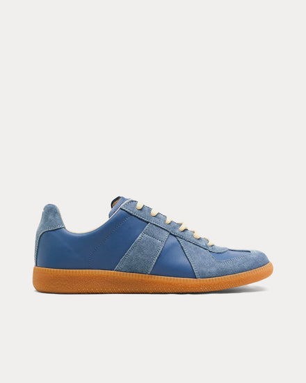 Maison Margiela Men's Replica Slate Blue Low Top Sneakers & Trainers