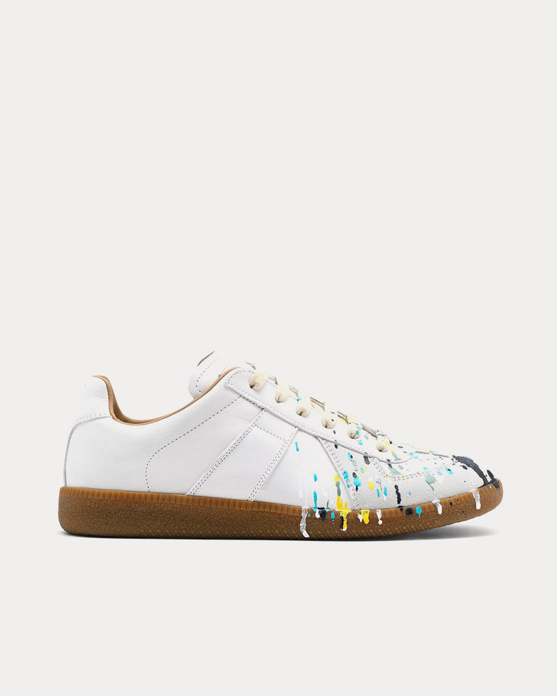 Maison Margiela Replica Paint Drop Light Grey Low Top Sneakers - 1