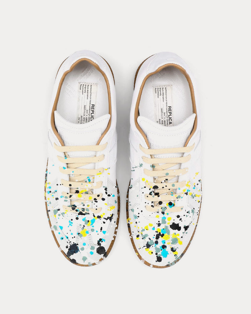 Maison Margiela Replica Paint Drop Light Grey Low Top Sneakers - 2